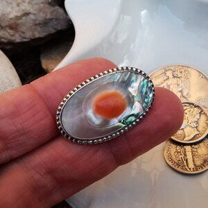 Circa 1920's Sterling Blister Pearl Brooch